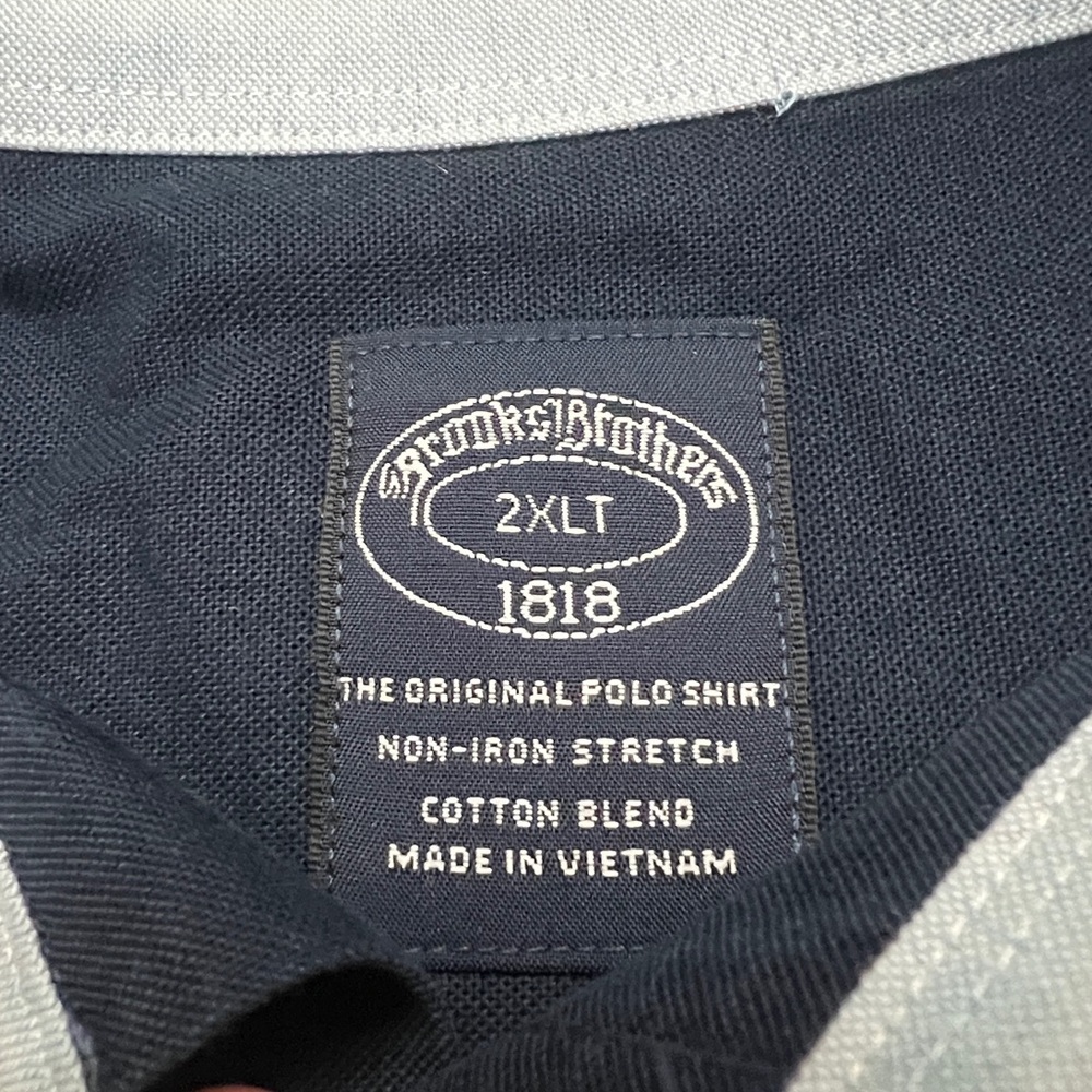 Brooks Brothers 2XLT‎ Men’s Cobalt Blue Long Sleeve Polo - Picture 2 of 3